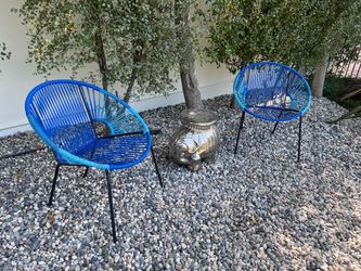 2x Outdoor Acapulco chairs two tone blue
