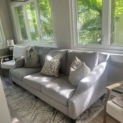 Grey Couch With Pillows 