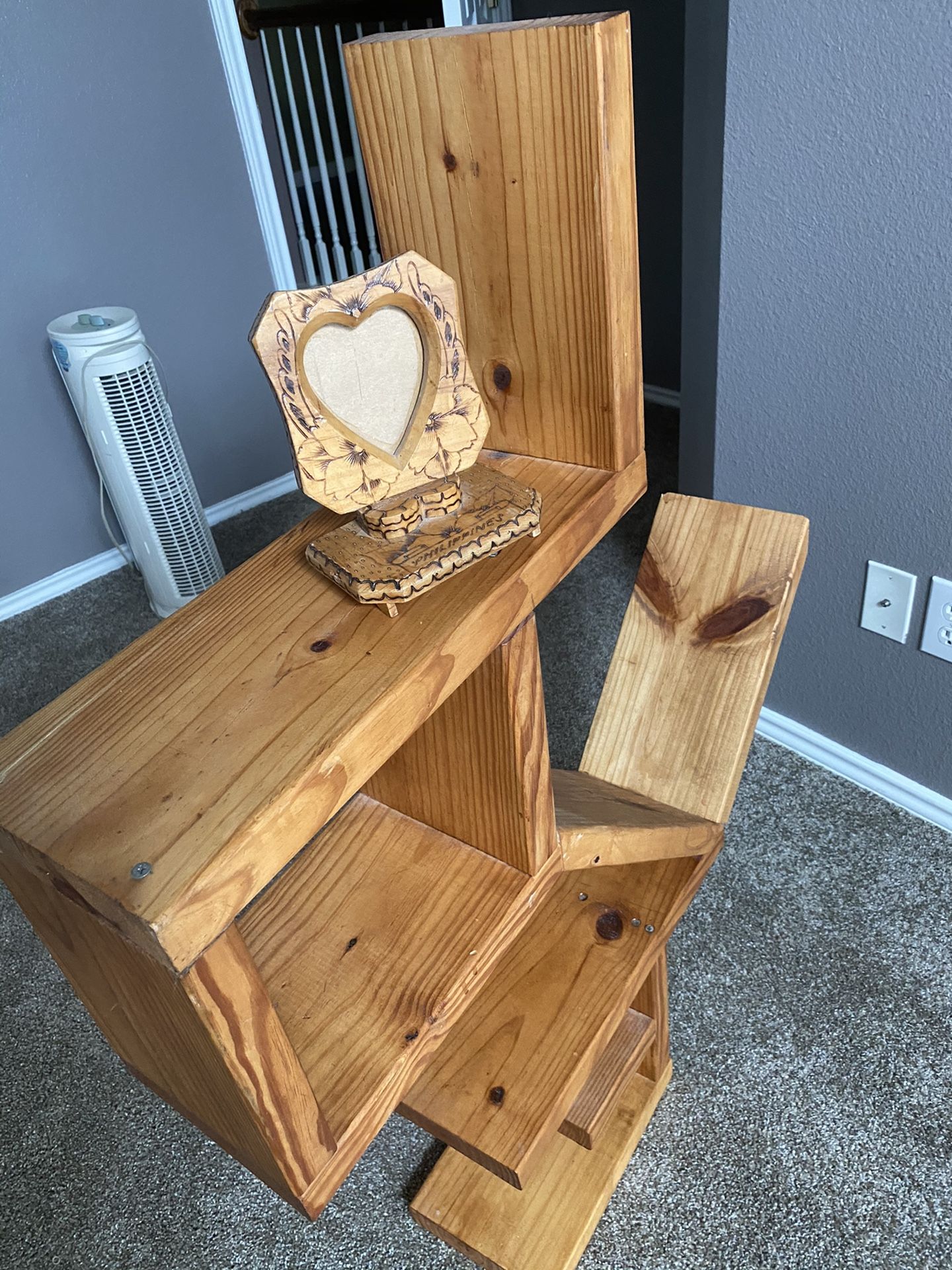 Wood shelves