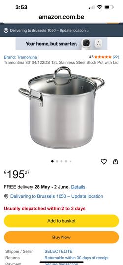 Large Tramontina 24Qt Stainless Steel Professional Pot