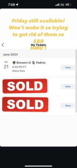 Friday Game 6/21/2024 Padres VS Brewers