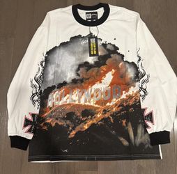 White Hollywood skeleton godspeed long sleeve t shirt Size : small 