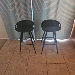 Black Plastic Bar Stools Sold As Pair