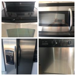 Stainless steel kitchen appliance sets