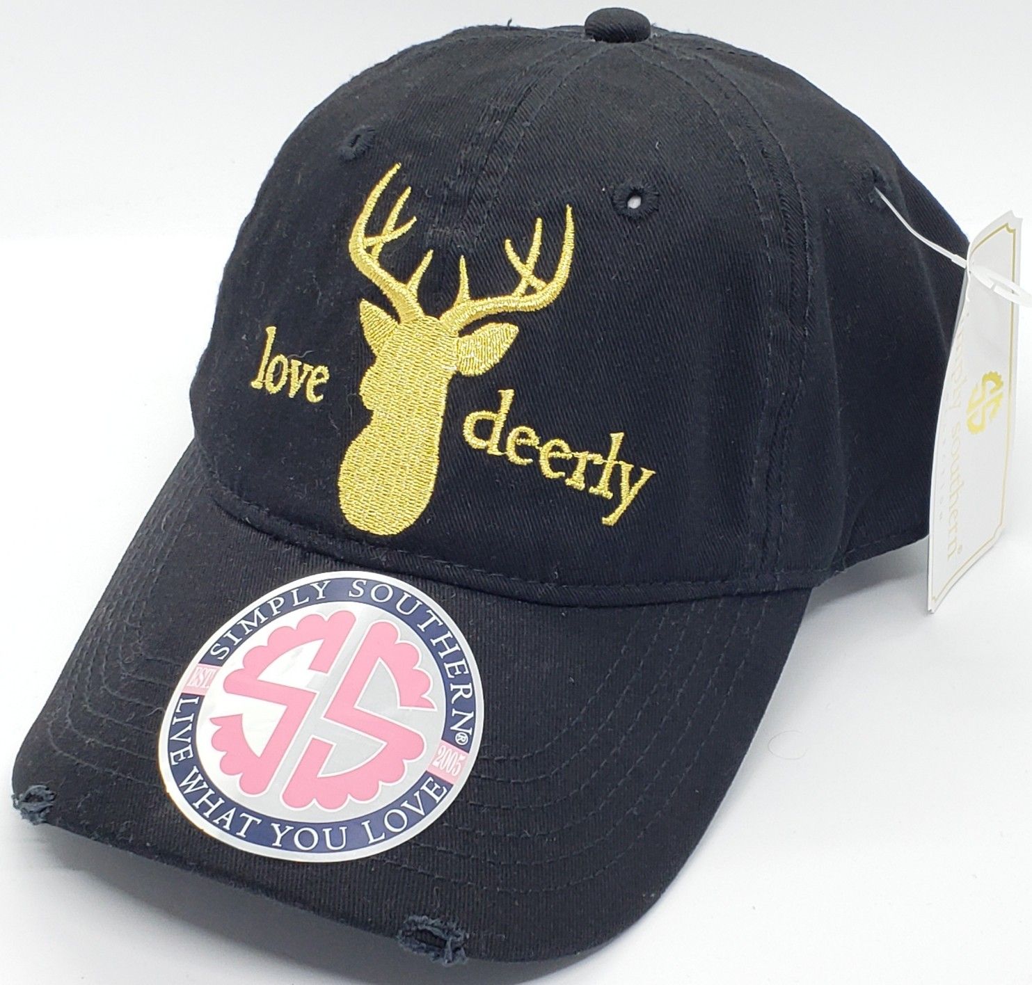 Simply Southern Love Deerly Embroidered Adjustable Hat New with Tags