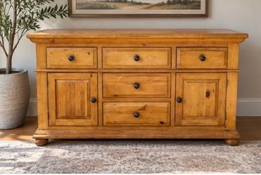 Solid Pine Sideboard / Credenza – 61” – Beautiful Wood