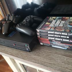 Ps2 Bundle 2 Memory Cards, 4 Controllers, 6 Rare  CompleteGames, 8 Scratched Up Games With No Box