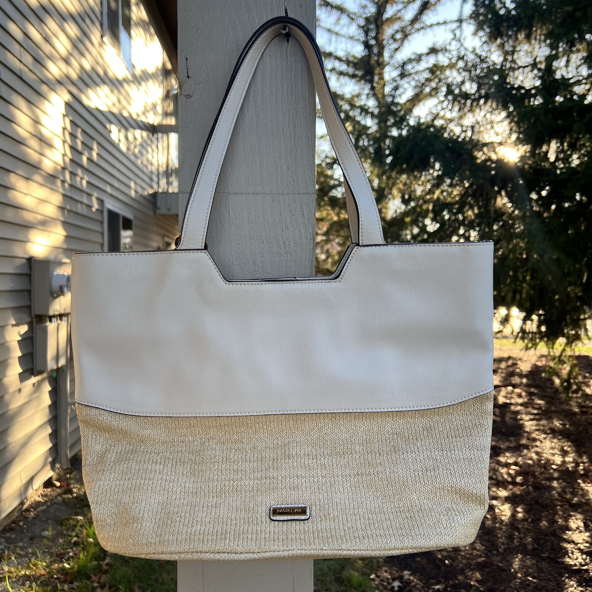 Rachel Zoe Half Rattan Shoulder Bag