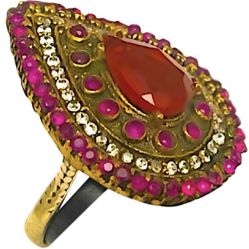 8 8.25 Ruby Fine Art Ring Solid 925 Sterling Silver Gold Unisex Pear Round Gems Diamond Topaz Brilliantly Faceted MEN WOMEN M6121