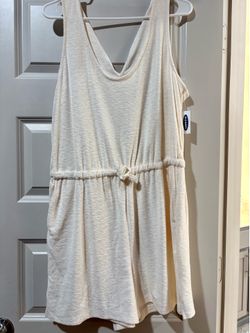 Old Navy cream jumpsuit cove up Size L