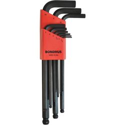 Bondhus 10999 L-Wrench Set, Ball End, Long, 9pc, (NEW)