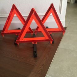 3 Foldable Orange Emergency Triangles