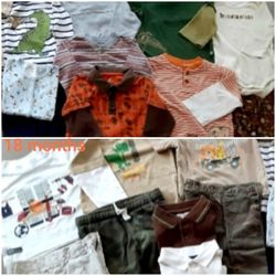 Toddler Boy 18 Month Clothing 18-pc LOT (Shirts, Pants, Onesies, Shirts)