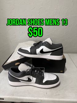 Nike Air Jordan 1 Low White Black Iron Grey 553558-152 Size 13