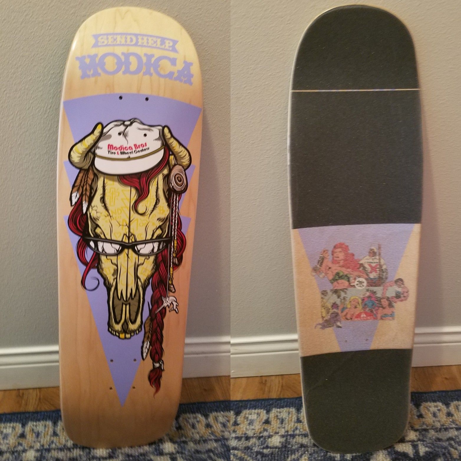 9.5 send help skateboard deck with custom grip