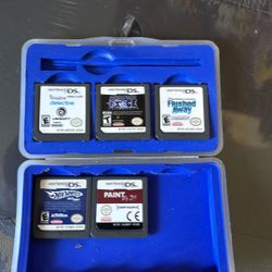 5 Nintendo Ds Games Plus Case