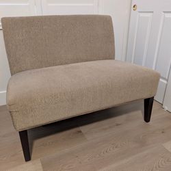 Two Seater Beige Accent Chair 