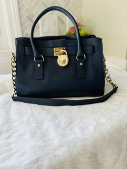 Michael Kors Hamilton Medium Shoulder Bag Navy Blue