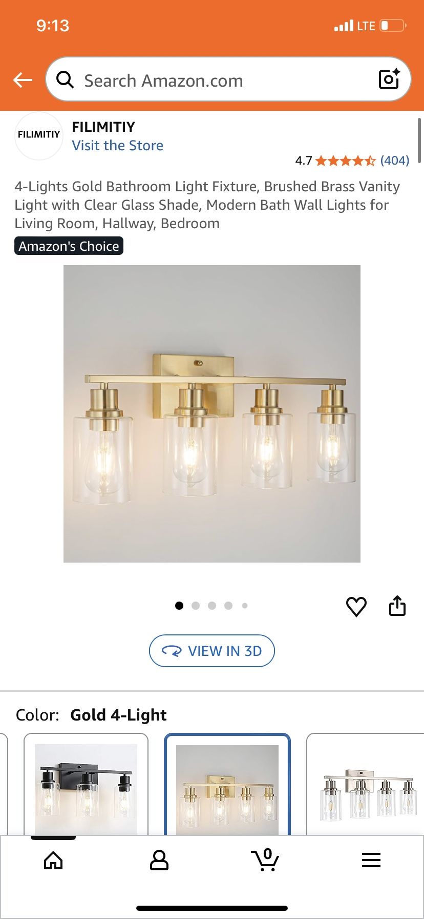 Batroom Vanity Lights Gold New $35