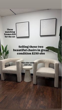 2 Accent Chairs Mini Fridge Selling Multiple Items