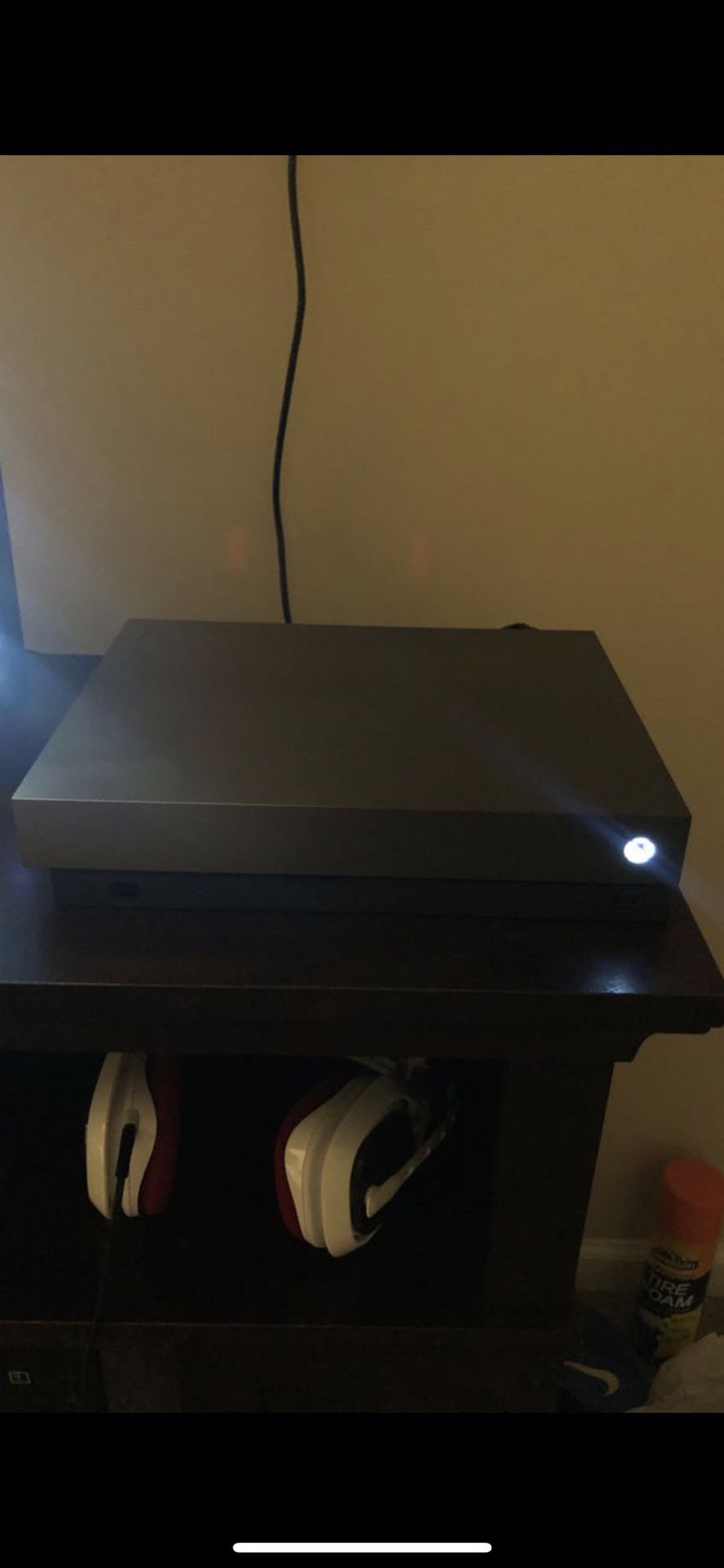 Xbox one X with controller and games