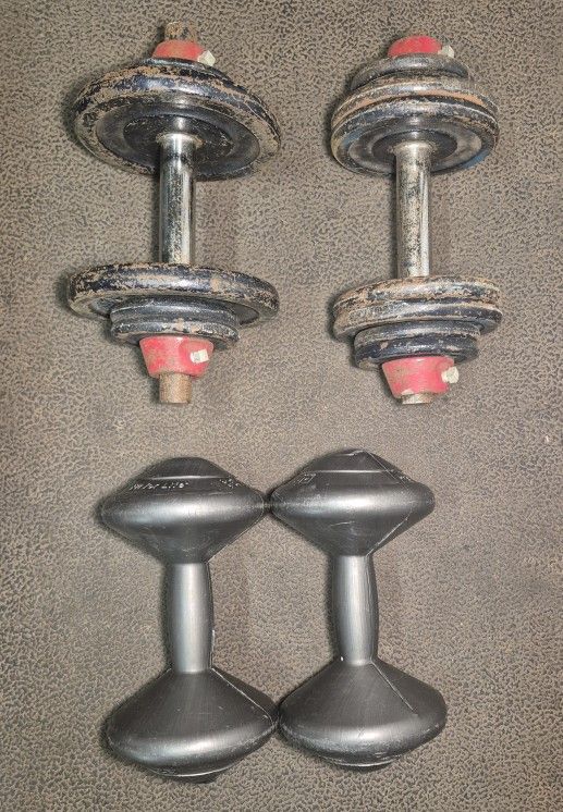 ADJUSTABLE DUMBBELLS, CURLING WEIGHTS