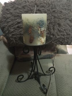 Beautiful Autumn candle with pillar