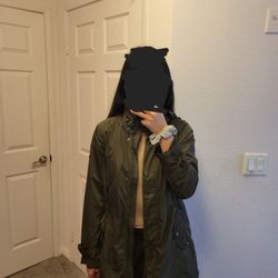Michael Kors olive green jacket parka with zippable hood