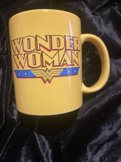 Wonder Woman Yellow Coffee Mug 3 3/4” High