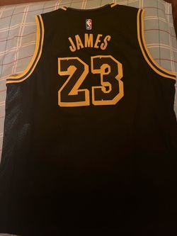 Mens Los Angeles Lakers LeBron James Nike Black City Edition Swingman Jersey