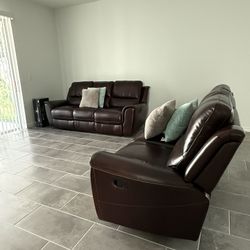 Manual Recliner Leather Sofas (2)