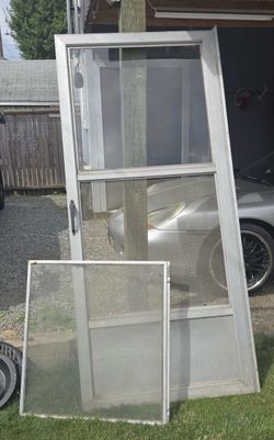 Used Aluminum Storm Door with Screen Panel 36" x 80"