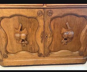 Chestnut buffet marble top