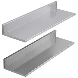 VEVOR 8.6in x 30in Stainless Steel Shelf Wall Mounted Floating Shelving with Backsplash
