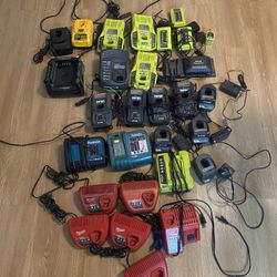 Chargers DeWalt 18v Milwaukee Ryobi Makita