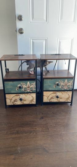 Two Nightstands with USB and plug connector