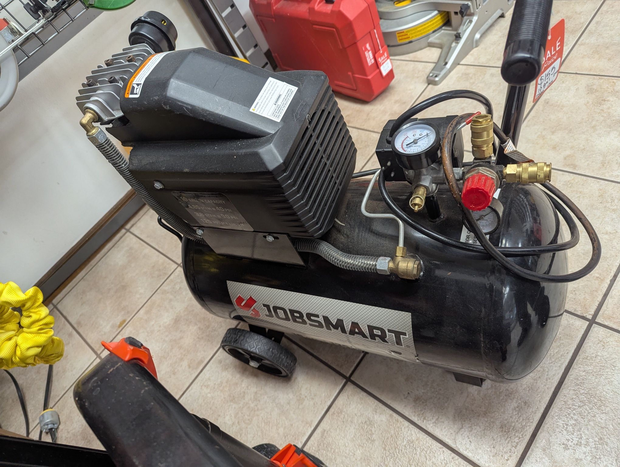 Jobsmart 10 Gal 2 HP Air Compressor 125 PSI