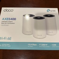TP-Link Wi-Fi 6E Tri-Band AXE5400 Mesh System, Deco XE75 3-Pack