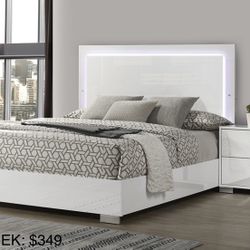 King Bed Frame With LED Lights
