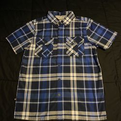 Lexen Blue Plaid Button-Up Shirt (Men’s Medium