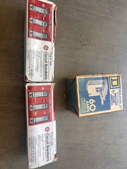 GE 15 amp single pole breakers & one Square D 60 amp switch