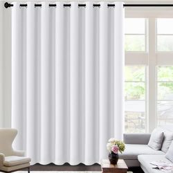 H.VERSAILTEX White Curtains for Sliding Glass Door Room Divider Curtains Noise Reduce Barrier Privacy Curtain Panel Portable Window Screen Sliding Par