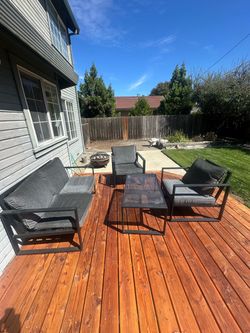 4-Piece Outdoor Patio Furniture Set – Loveseat, 2 Chairs & Table