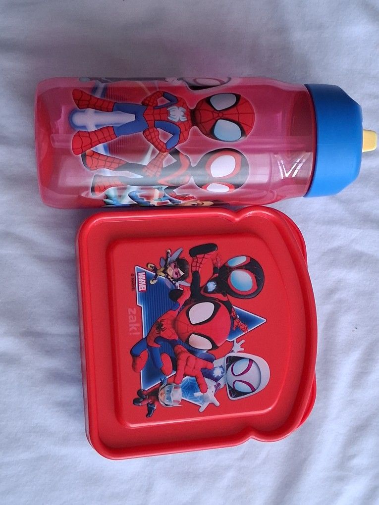 Spider-Man Kids Lunch Box & Water Bottle Set Marvel ZAK BPA Free School