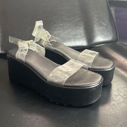 BLACK AND CLEAR WEDGES 