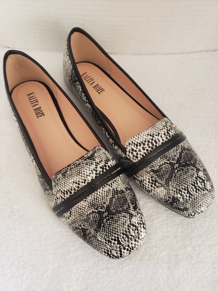 Kalita Roze Faux Snakeskin Flats. NEW! Size 6.5