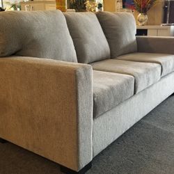 Brand New Light Gray Linen Queen Sofa Sleeper With Innerspring Mattress