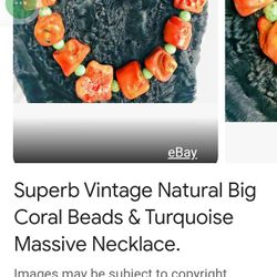 Ventage Chunk Coral And Turquoise 