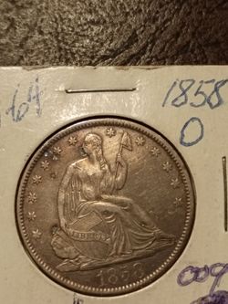 1858-O seated half dollar