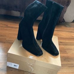 New! Steve Madden Boots, Black Suede Size 8.5